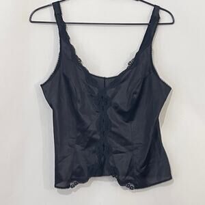 Warners Camisole Slip Top Womens Bust Size 36 Black Nylon Undergarment 55265